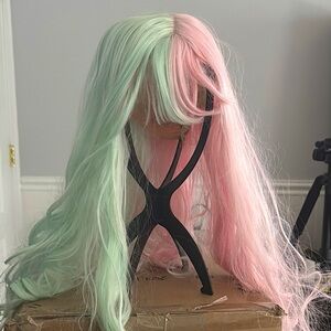 Pastel Kawaii Cute Pink and Teal Women's Cosplay Wig